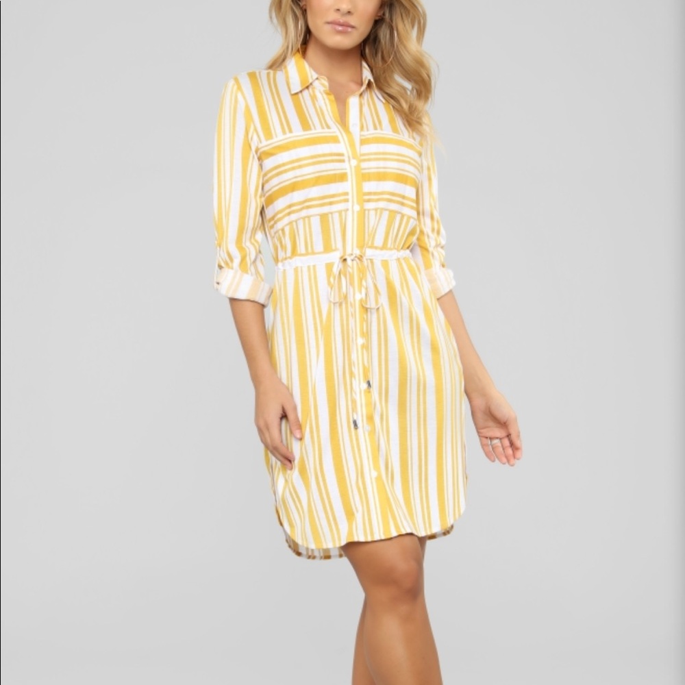 Mustard dress tunic shirt blouse